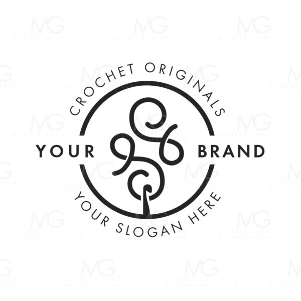 Craft Woven Hooked & Knotty Crochet Creations Monogram Custom Logo