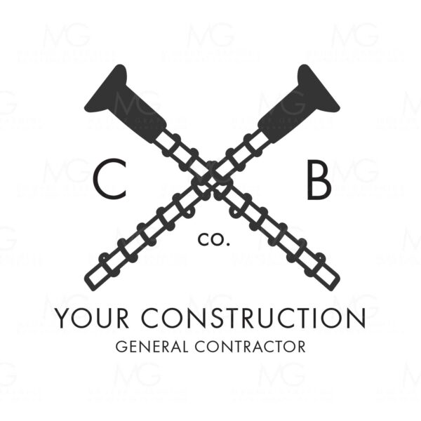 Screw & Hammer & Thread Builders Constructors Monogram Cusstom Logo