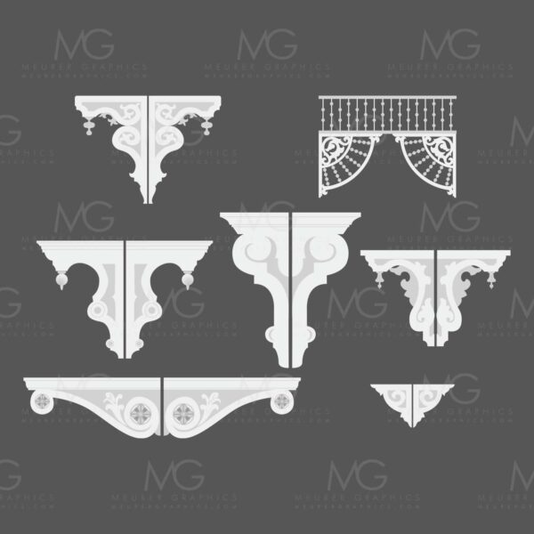 Victorian House Corbels Set